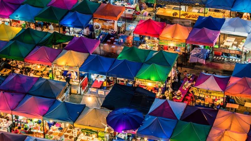 aerial view of market